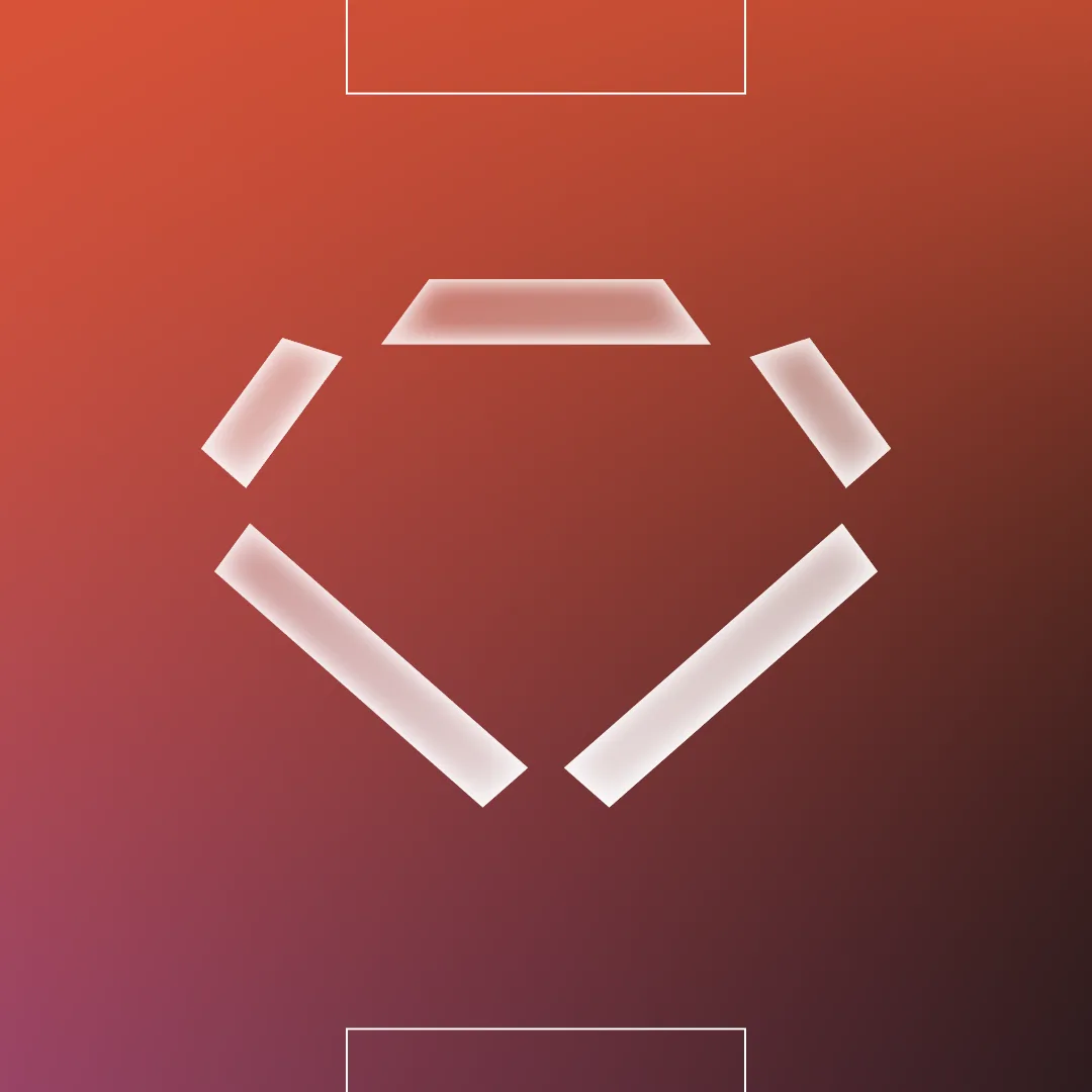 The Superhero emblem large on a fiery gradient tile